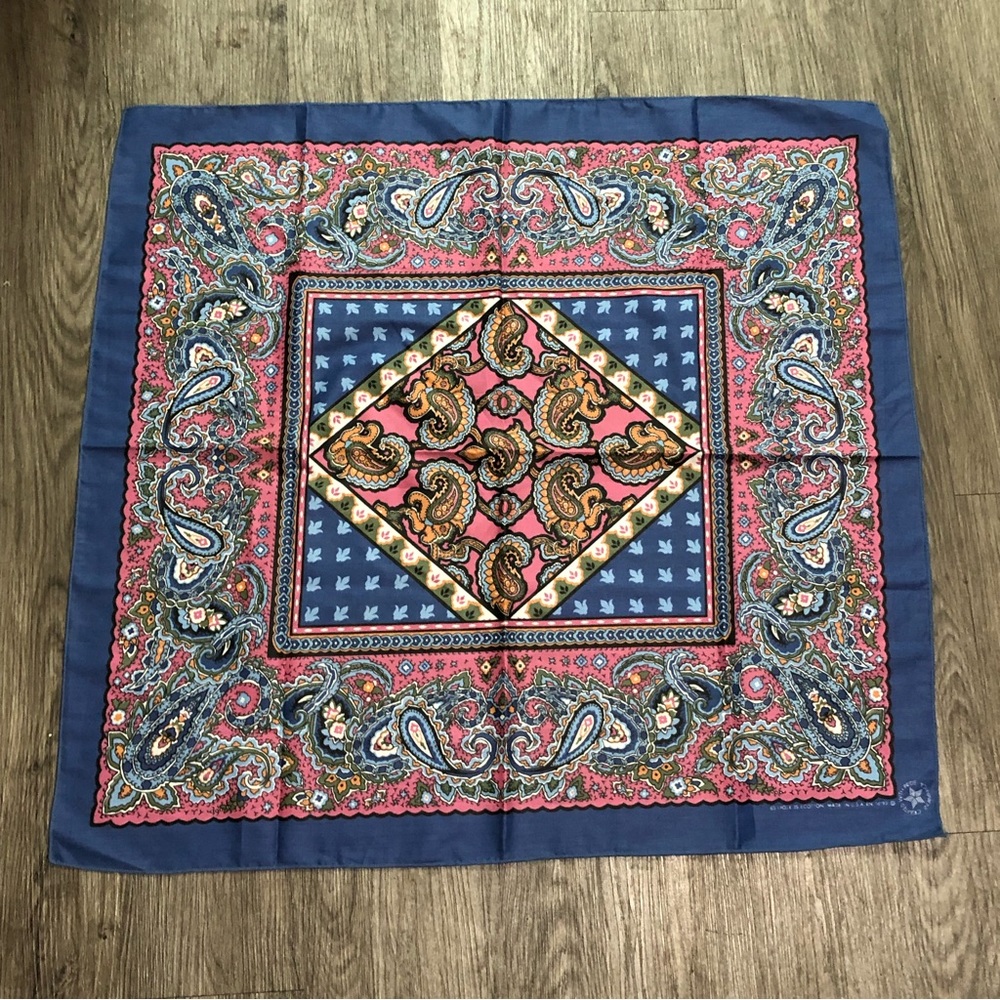 Vintage paisley print Bandana. 100% cotton. Made in USA.